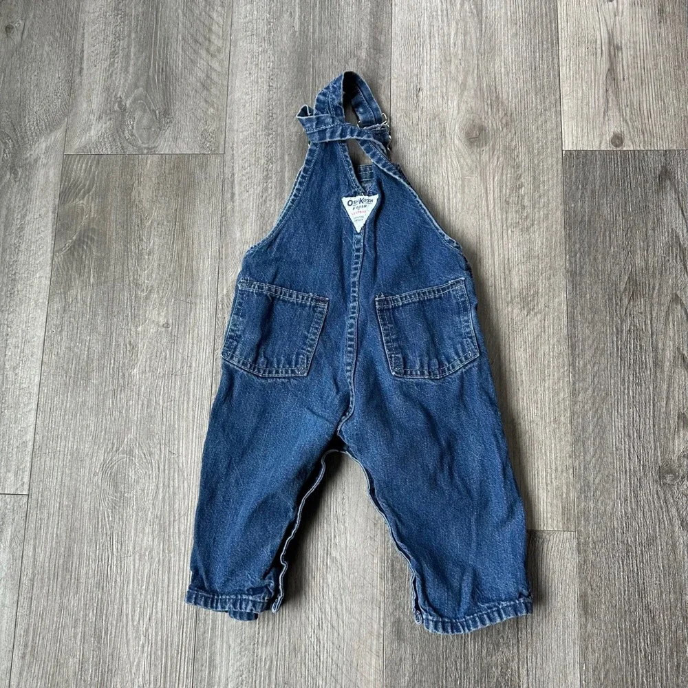 OshKosh B'gosh Vintage Denim Overalls Shortall 6-9 Months‎